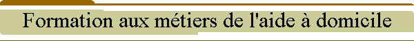 Formation aux mtiers de l'aide  domicile
